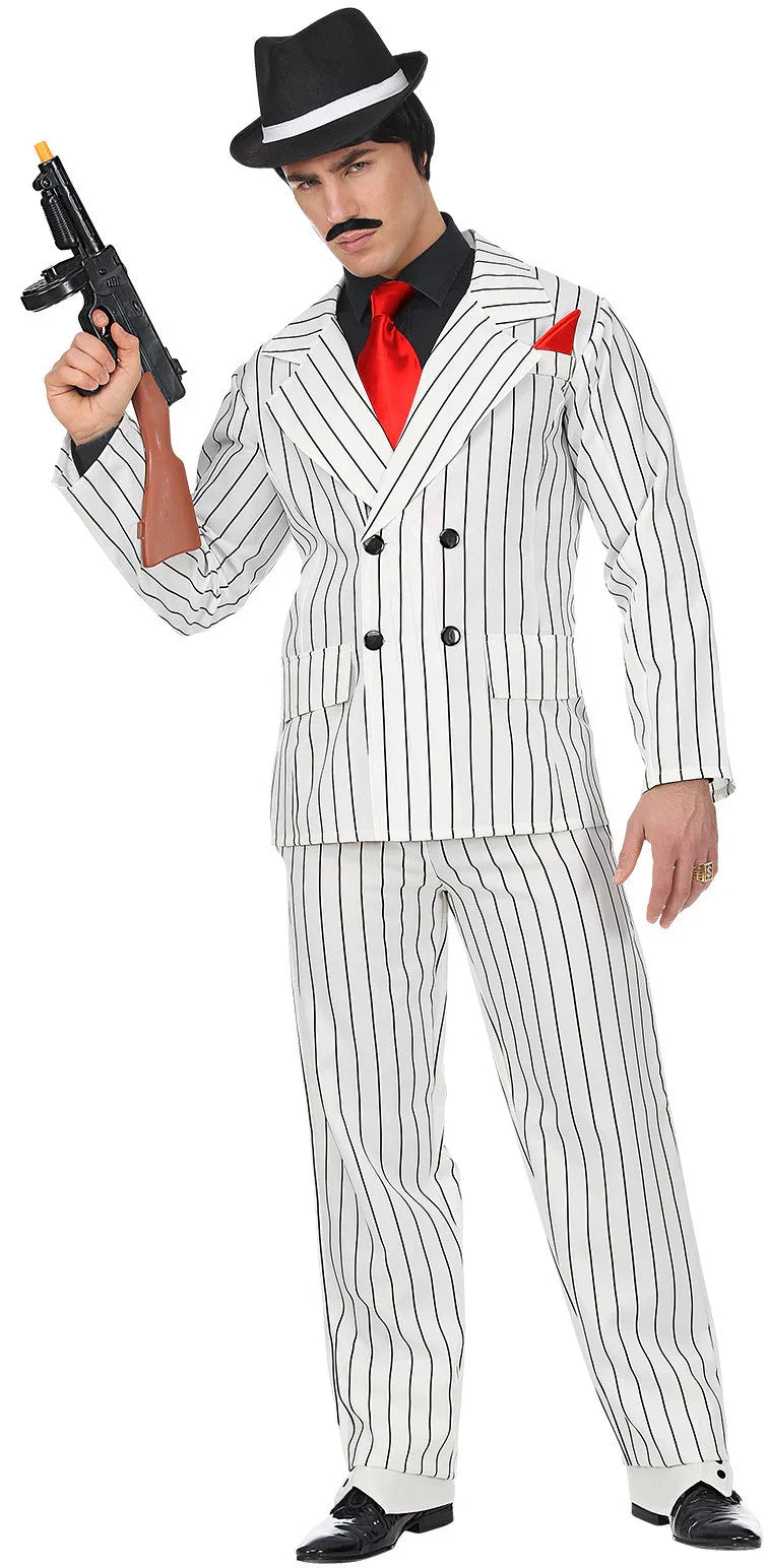 Disfraz de Gangster de la Mafia Blanco para Hombre Años 20 Charleston y Gangster Widmann